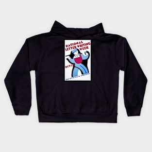 Nicely retouched "National Letter Writing Week" WPA Poster Print Kids Hoodie